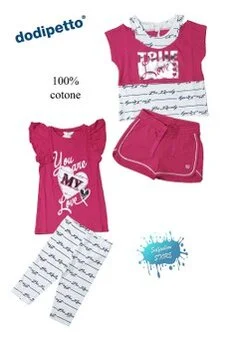 Completi bambine estate mezza manica con shorts